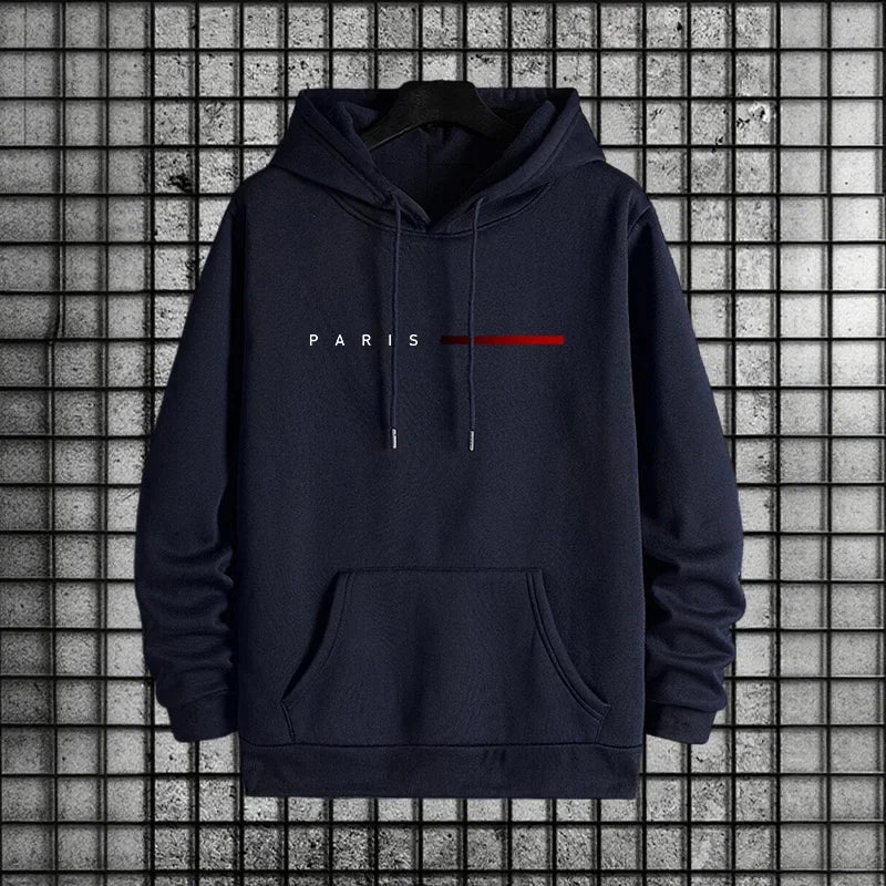 Men Paris Fashion Tracksuit Hoodie and Sweatpants Set with Soft Touch Fabric Autumn Winter Male Home Outdoor Comfort Warm Outfit Good Vibrations