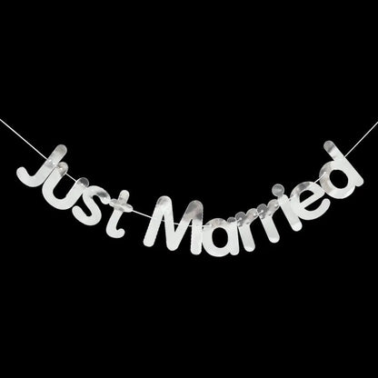 Just Married Photo Booth Frame Props Banner Wedding Decoration Mr Mrs Photobooth Props Latex Balloons Hen Party Bride Groom Good Vibrations