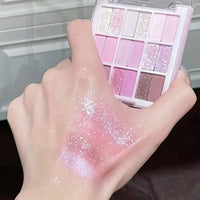 18 Colors Color Blocking Eyeshadow Palette Korean Makeup Summer Ice Cream Color Eyeshadow Pink  Purple Makeup Palette Cosmetics Good Vibrations