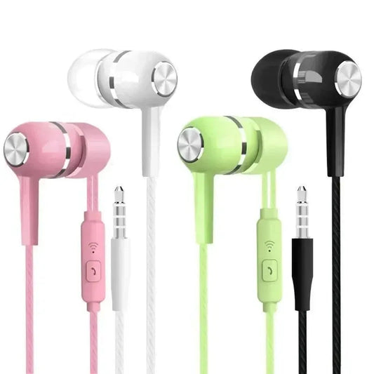 3.5mm Wired Headphones In Ear Headset Wired Earphones with Microphone Bass HiFi Stereo Earbuds Sports In-line Control For Phones Good Vibrations