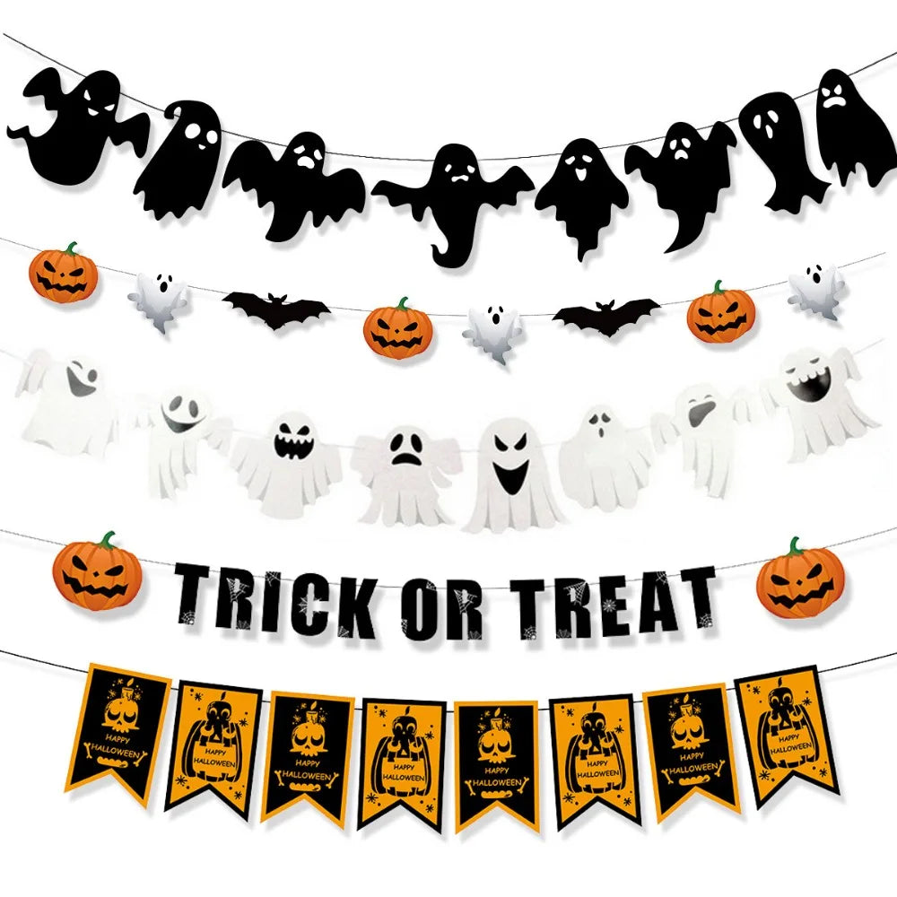 Halloween Decoration Banner for Home Living Room Decoration Halloween Party Good Vibrations