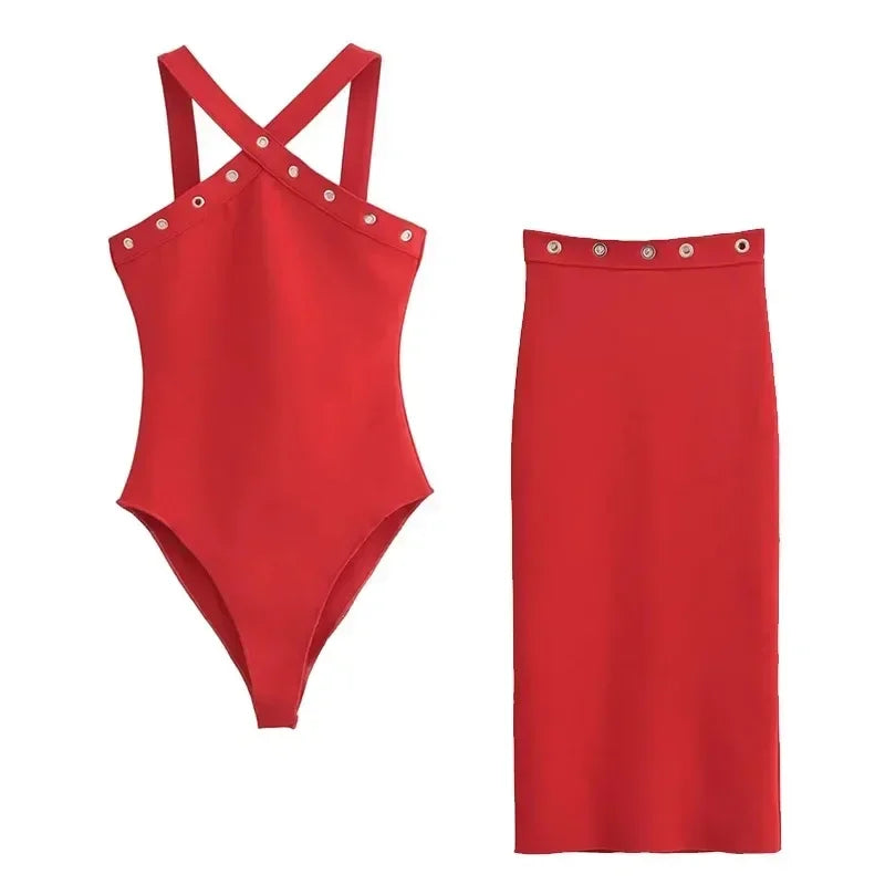 Skirt Sets Women's Suit Casual Women's Two Pieces Set Summer Outfit New in Matching Sets Female Clothing 5584160 Good Vibrations