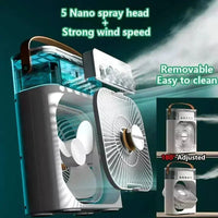 Portable 3 In 1 Fan AIr Conditioner Household Small Air Cooler LED Night Lights Humidifier Air Adjustment Home Fans Dropshipping Good Vibrations