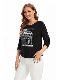 Womens plus size woven round neck shirt belongs to the category of womens clothing Good Vibrations