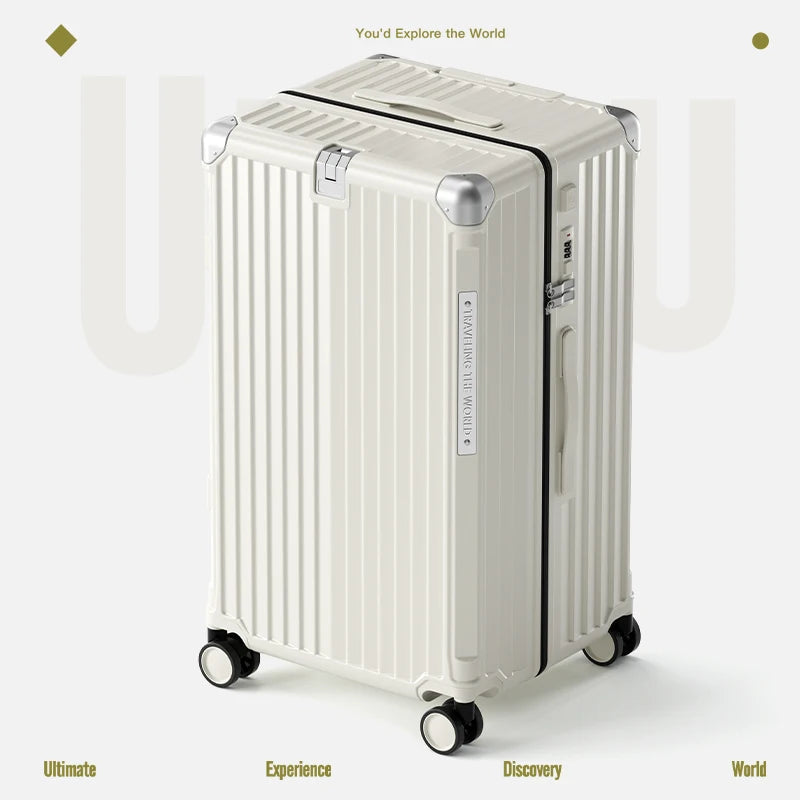 Hard Shell Carry-On Suitcase Rolling Travel Luggage with Spinner Wheels 20 24 26 28 30 Inch Large Capacity Durable Luggage Good Vibrations