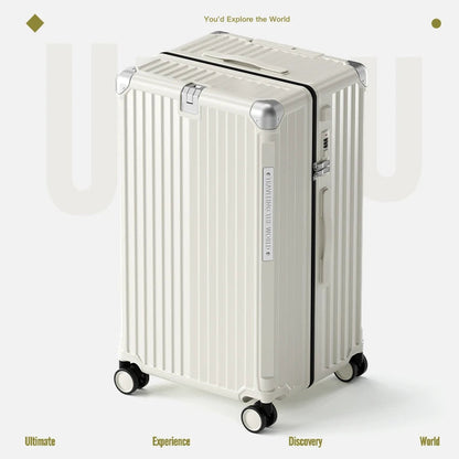 Hard Shell Carry-On Suitcase Rolling Travel Luggage with Spinner Wheels 20 24 26 28 30 Inch Large Capacity Durable Luggage Good Vibrations