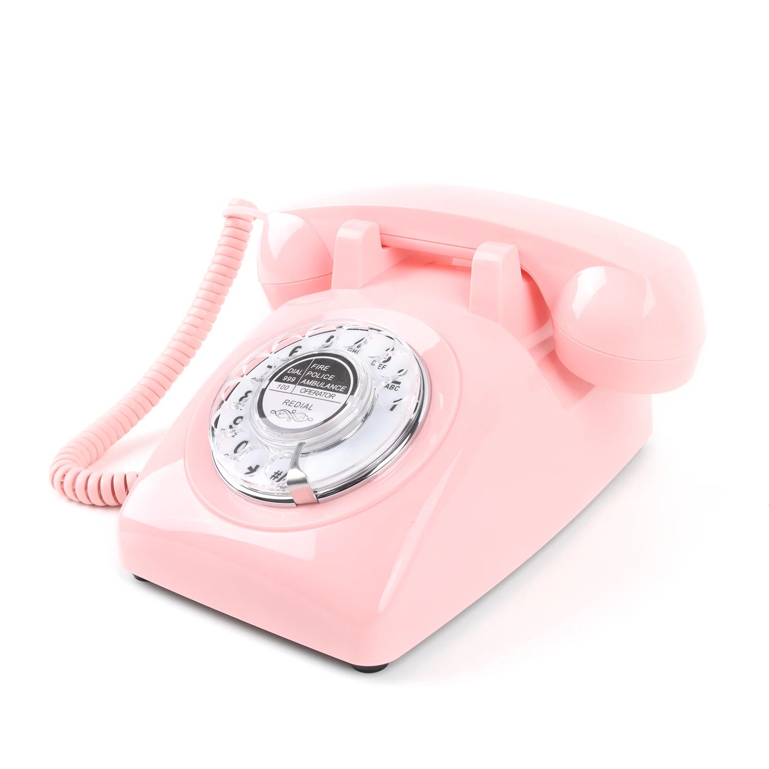 Rotary Dial Phones Retro Telephone From the 1980s, Retro Wired Landline for Home /Office Pink European Landline Good Vibrations