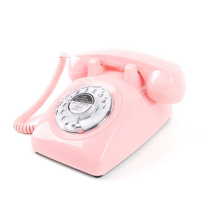 Rotary Dial Phones Retro Telephone From the 1980s, Retro Wired Landline for Home /Office Pink European Landline Good Vibrations