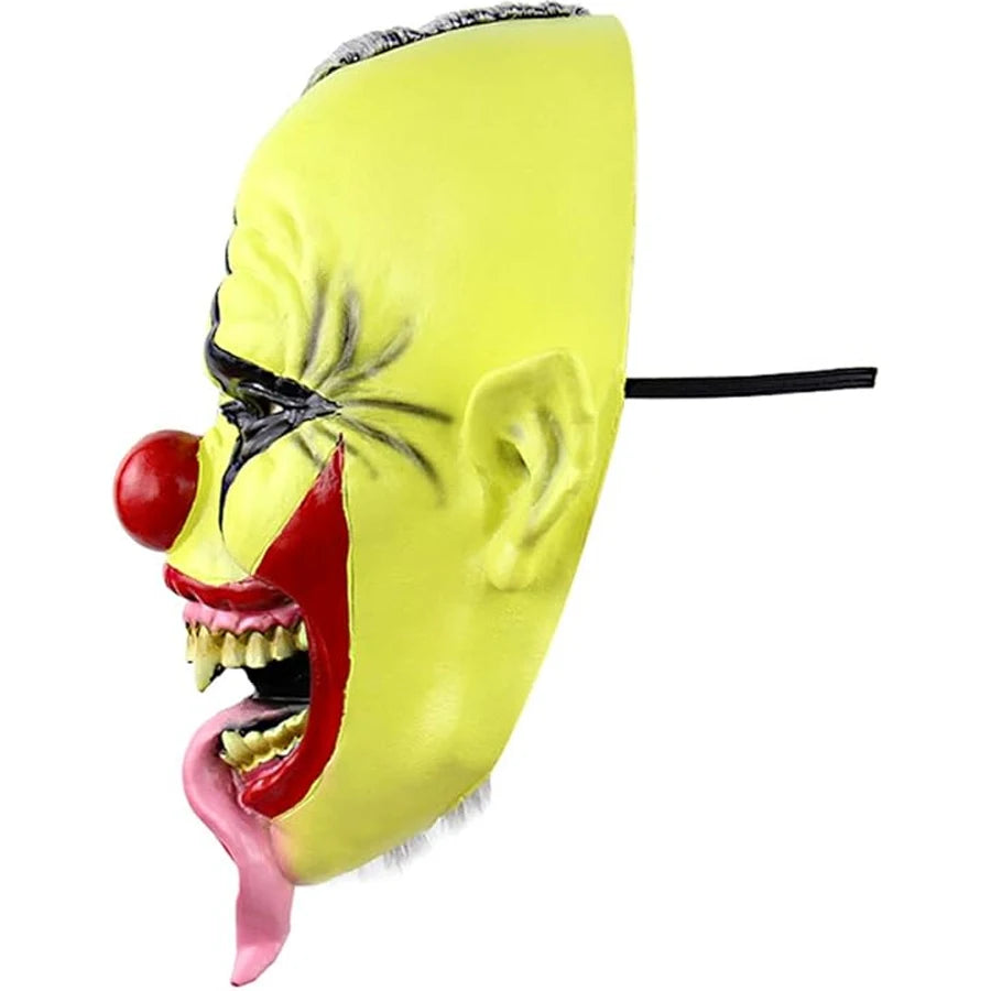 Halloween Mask -  Green Horror Clown Mask with Hair, Terrifying Halloween Costume Face Mask for Adults Party Disguise Good Vibrations