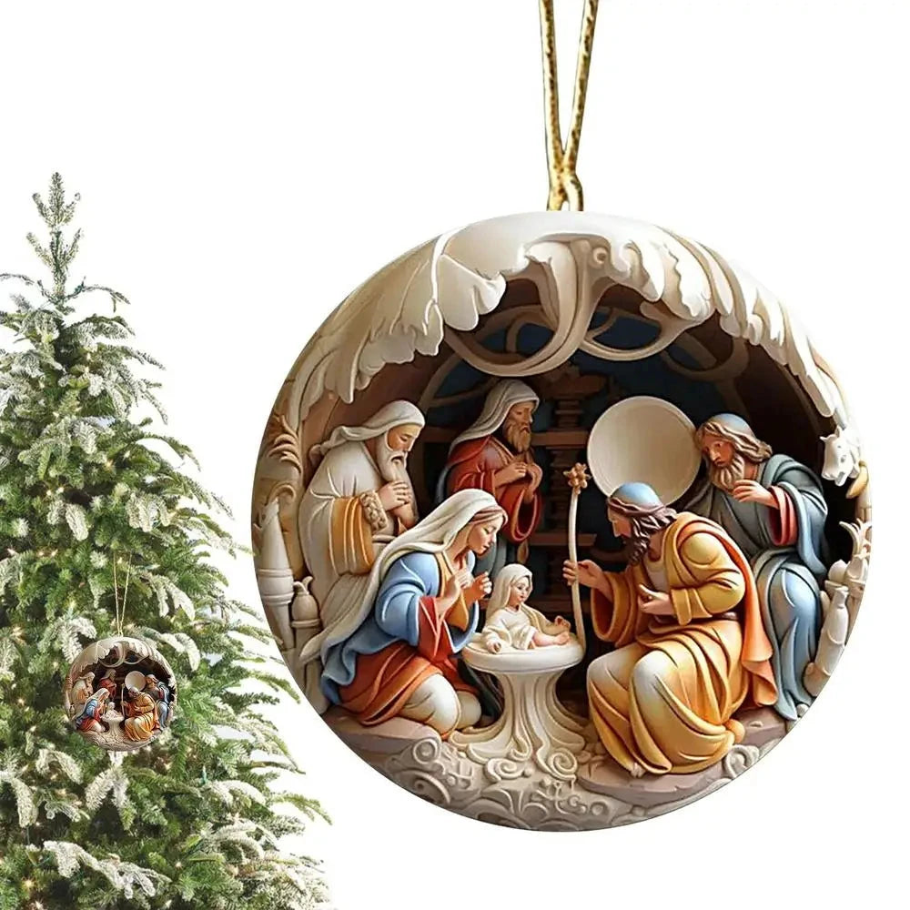 Christmas Tree Pendant Jesus Christ Hanging Ornaments Christmas Tree Ornament Christian Gifts Exquisite Xmas Ornaments Good Vibrations