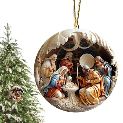 Christmas Tree Pendant Jesus Christ Hanging Ornaments Christmas Tree Ornament Christian Gifts Exquisite Xmas Ornaments Good Vibrations