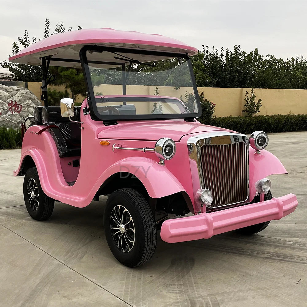 2025  New Design Outdoor Vintage Car Hot 6 Seat Electric 4 Wheel Classic Car Vacation Villages Factory Cheap Price 3+3 Club Car Good Vibrations
