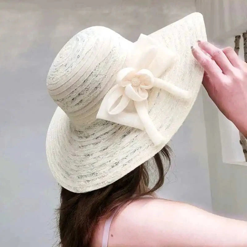 Hats for women in summer, beach hats, seaside outings, face covering, sun protection, large brim sun hats, foldable sun hats Good Vibrations