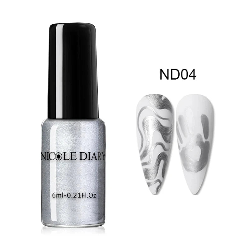 NICOLE DIARY Stamping Nail Polish Black White Gold Silver Nail Art Printing Varnish DIY Design for Stamping Plate Nails Painting Good Vibrations