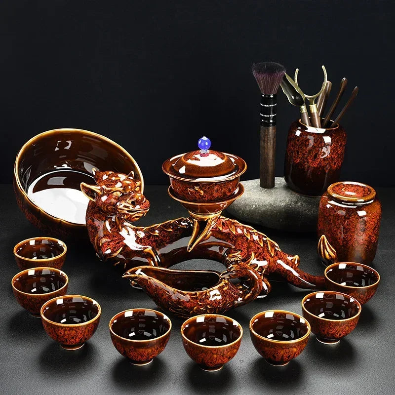 Porcelain Gaiwan Chinese Tea Set Complete Set Puer Chinese Portable Tea Set Luxury Vintage  Tea Ceremony Good Vibrations