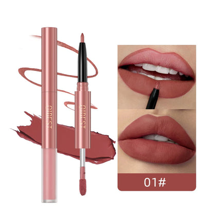 2 In 1 Double-end Lipgloss Lipliner Moisturizing Lipgloss Waterproof Long Lasting Matte Lip Liner Pen Makeup Lipliner 6 Colors Good Vibrations
