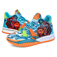 Mens Basketball Shoes Non-Slip Breathable Outdoor Sneakers Fashion Graffiti Sports Training Shoes for Running Walking Good Vibrations