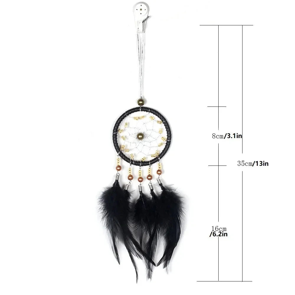 Car Ornament Interior Accessories Dream Catcher Car Pendant for Girls Feather Crystal Mirror Hanging Pendant Home Decor Lucky Good Vibrations