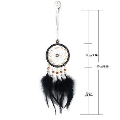 Car Ornament Interior Accessories Dream Catcher Car Pendant for Girls Feather Crystal Mirror Hanging Pendant Home Decor Lucky Good Vibrations