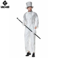 Halloween Magician Cosplay Costume Halloween Men Suit Vintage White Gentleman Dress Up Stage Performance Carnival Clothing Good Vibrations
