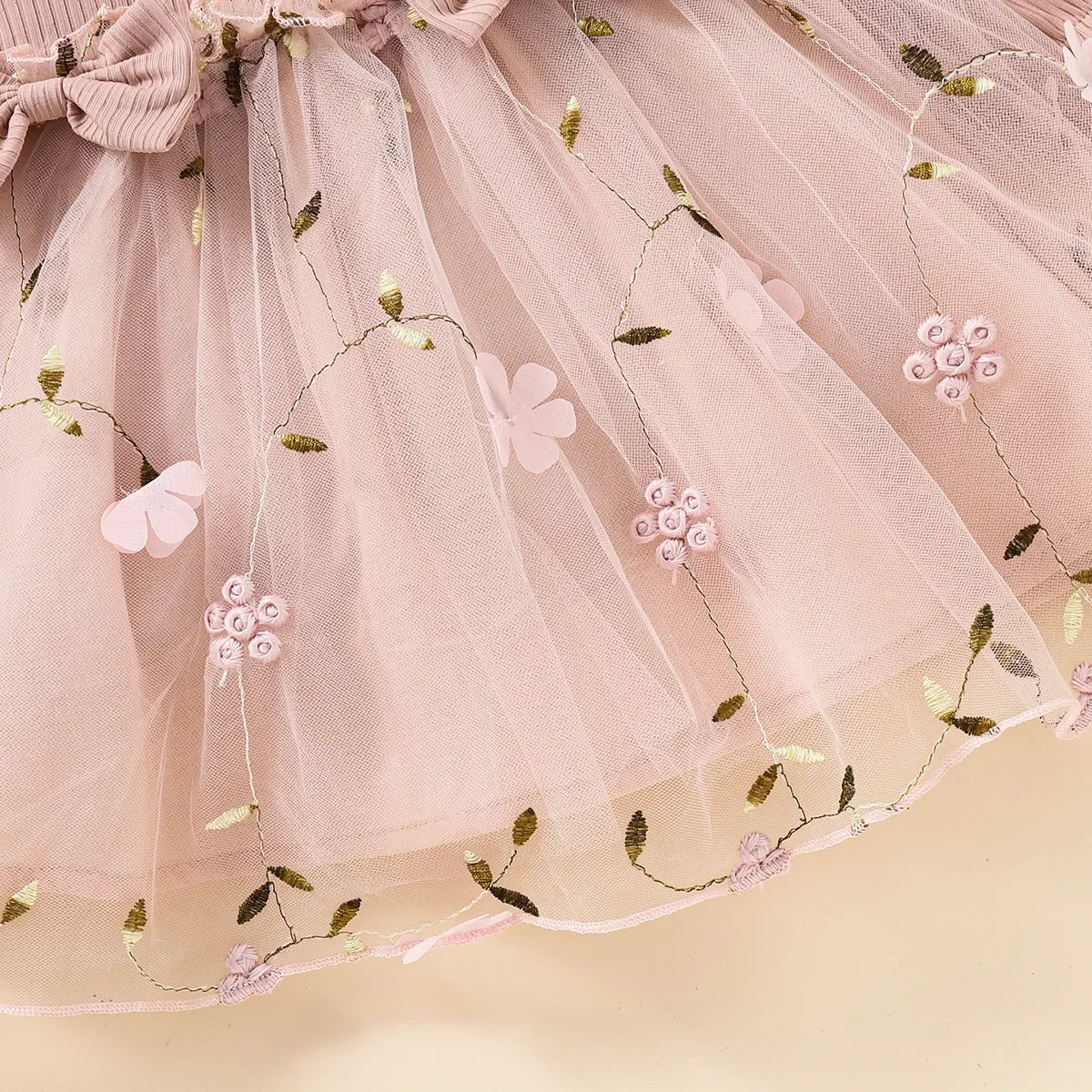 2025 Spring Autumn Baby Clothes Princess Dress 0-3Y Infant Girls Floral Embroidery Lace Dress Cute Toddler Bow Outfit Good Vibrations
