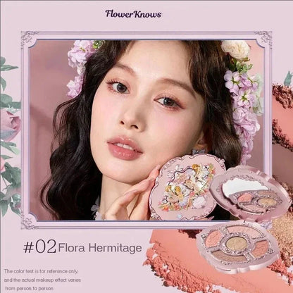 Flower Knows Moonlight Mermaid Eyeshadow Palette 8-Color Matte Shimmer Glitter Eye Makeup Cosmetics Women Beauty Eye Shadow Good Vibrations