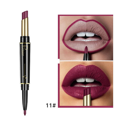 Pudaier Makeup 2 in 1 Matte Lipstick & Lip Liner Nude Lip Stick Pencil Make up Cosmetics Lip Balm Matt Cream Lipbalm Lipliner Good Vibrations