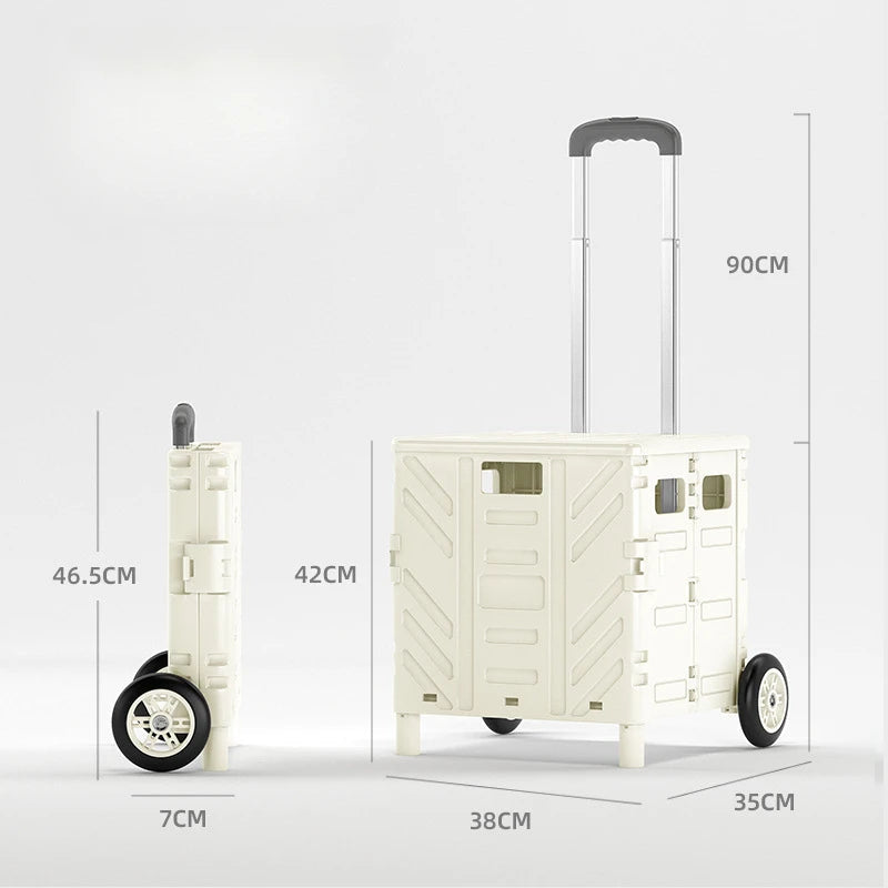 Lightweight Brushed Trolley Luggage Trolley Express Folding Shopping Cart for Climbing Stairs Home Hand Pull Good Vibrations