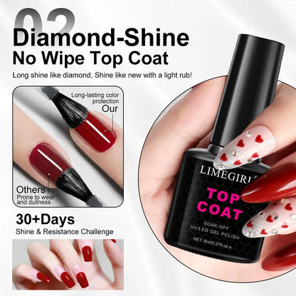 3Psc/Kit Nail Art Soaking Primer Clear Coat Nail Polish UV Gel Polish Dry Cure Brightening Multifunctional Manicure Set Good Vibrations