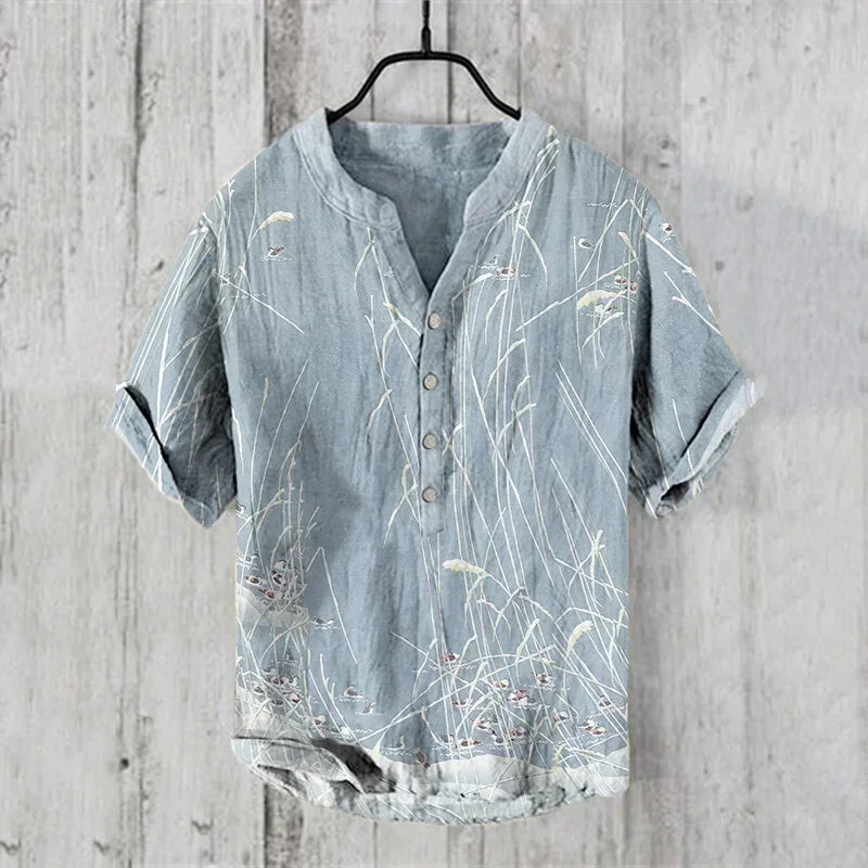 Spring and Summer Men's and Women's Shirts Independent Station Casual Hawaiian Style Shirts Men's Tops 100% Linen New Hot Sale Good Vibrations