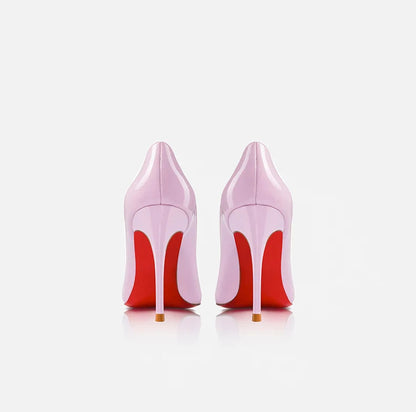 High heeled shoes for women 2024, pink slim heel, light lipstick base, sexy temperament, not tiring, single foot shoes Good Vibrations