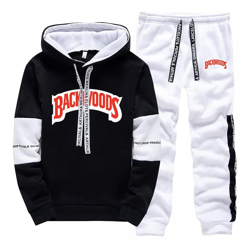 Outdoor Daily Casual Hot Sale Men's Tracksuit Hooded Autumn Winter Sports Single Piece Sweatshirt And Sweatpants Comfort Jogging Good Vibrations