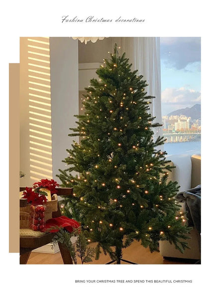 Christmas Tree PE Encrypted Christmas Decoration with Lights,Folding and Retractable Pine Needles,Christmas Tree Set Decoration Good Vibrations