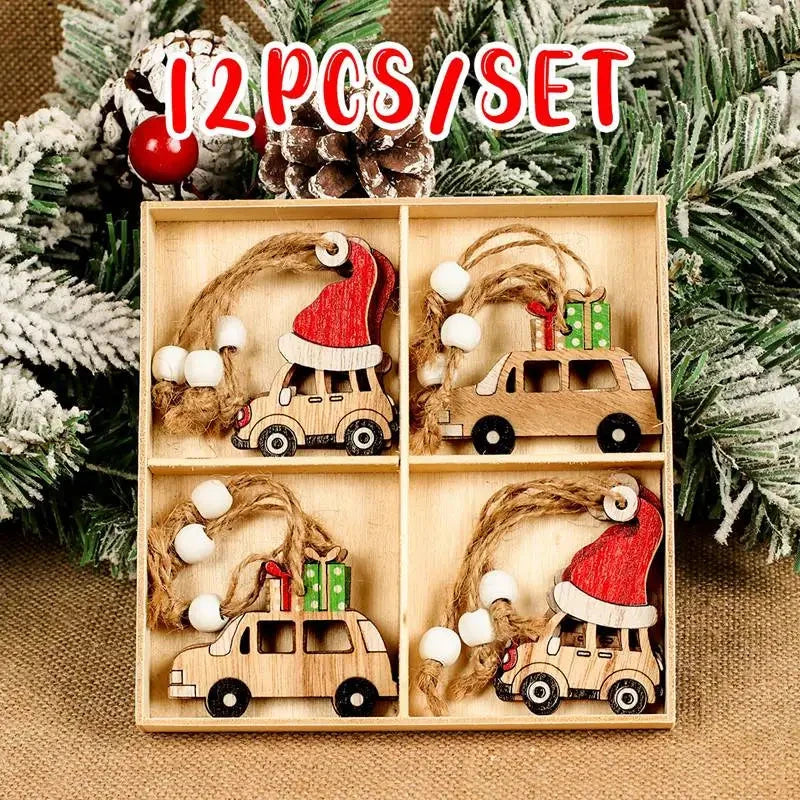 Christmas Wooden Pendant Merry Christmas Tree Decoration for Home 2025 Christmas Ornament Xmas Navidad Gifts Happy New Year 2026 Good Vibrations