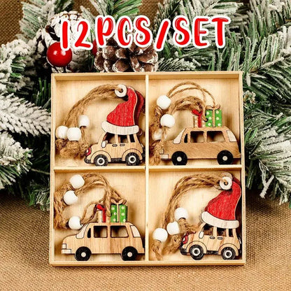 Christmas Wooden Pendant Merry Christmas Tree Decoration for Home 2025 Christmas Ornament Xmas Navidad Gifts Happy New Year 2026 Good Vibrations