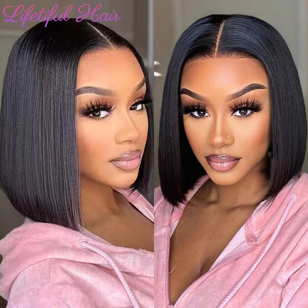 Glueless Bob Hair Wig Human Hair Ready To Wear Straight Transprent 4x4 Lace Closure Wigs For Women Glueless Wigs Human Hair Good Vibrations
