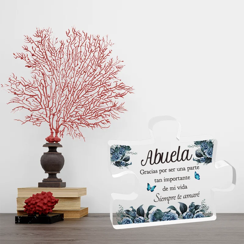 1pc, SpanishGifts For Grandma Acrylic Decorations Delicate Grandma Gifts From Grandchildren Christmas Anniversary Birthday Gifts Good Vibrations