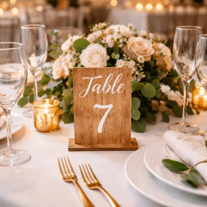 Double-Sided Wedding Table Numbers Numbers 1-20 Durable Table Number Signs Vintage Texture Seat Numbers Sign Good Vibrations