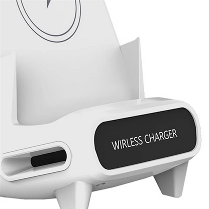 15W Fast Wireless Charger Stand Pad Desktop For PHONE Holder Bracket Charging Station Dock Mount For Mobile White-AB01