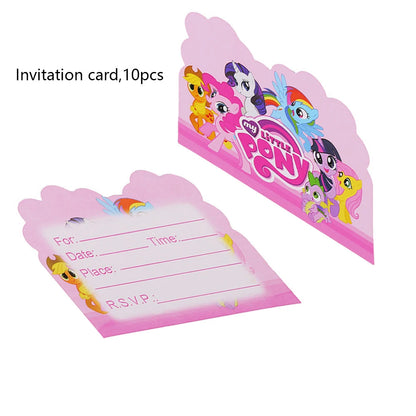 My Little Pony themed children's birthday party supplies, girls' first birthday tablecloth, tableware, paper cups, flag-raising Good Vibrations