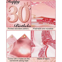 30th 40th 50th Birthday Decorations Women 30th Birthday Balloon Rose Gold Happy Birthday Banner 40th Happy Birthday Balloon Good Vibrations