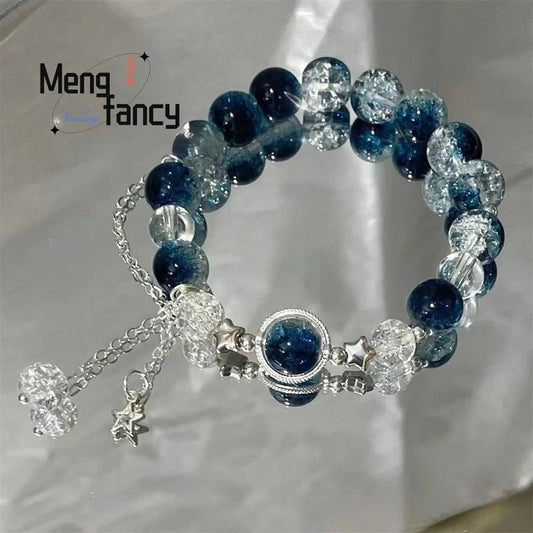 Star River Dangling Butterfly Crushed Beads Sweet Colourful Bracelet Niche Designs Natural Popular Fashion Jewelry Holiday Gifts Good Vibrations