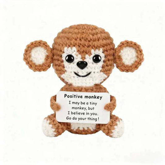 Gifts for Him Her Boyfriend Girlfriend  Handmade Positive Crochet Cute Monkey Emotional Birthday Christmas Desktop Decorations Good Vibrations