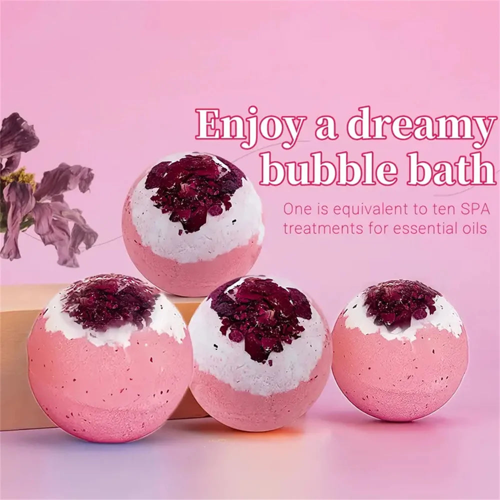 Bath Bomb Set Moisturizing Peeling Skin Care Bath Ball with Essential Oils And Bath Salts Handmade Bubble Ball Gift for Relaxing Good Vibrations