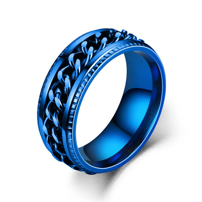 Titanium Steel Rotatable Chain Rings for Women Men Spinner Ring Decompression Multifunctional Chain Ring Bottle Opener Ring Gift Good Vibrations