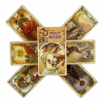 Tarot Mucha Cards Tarot Deck Card Game Toy Tarot Divination Card Game Board Guidance Divination Good Vibrations