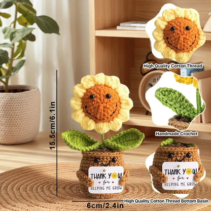 Positive Energy Duck Doll Hug Pocket Mini Handmade Plush Wool Knitting Dolls Funny Emotional Support Crochet Gift for Birthday Good Vibrations