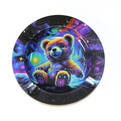 Cartoon Metal Rolling Tray - round Tobacco Herb Ashtray Creative Cigarette Holder Smoking Accessories Good Vibrations