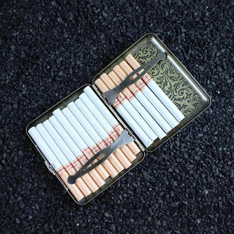 Retro Copper Tobacco Box Cigarette Case 20 Capacity Vintage Metal Brass Cigar Storage Box Smoking Accessories Good Vibrations Adult Super Store