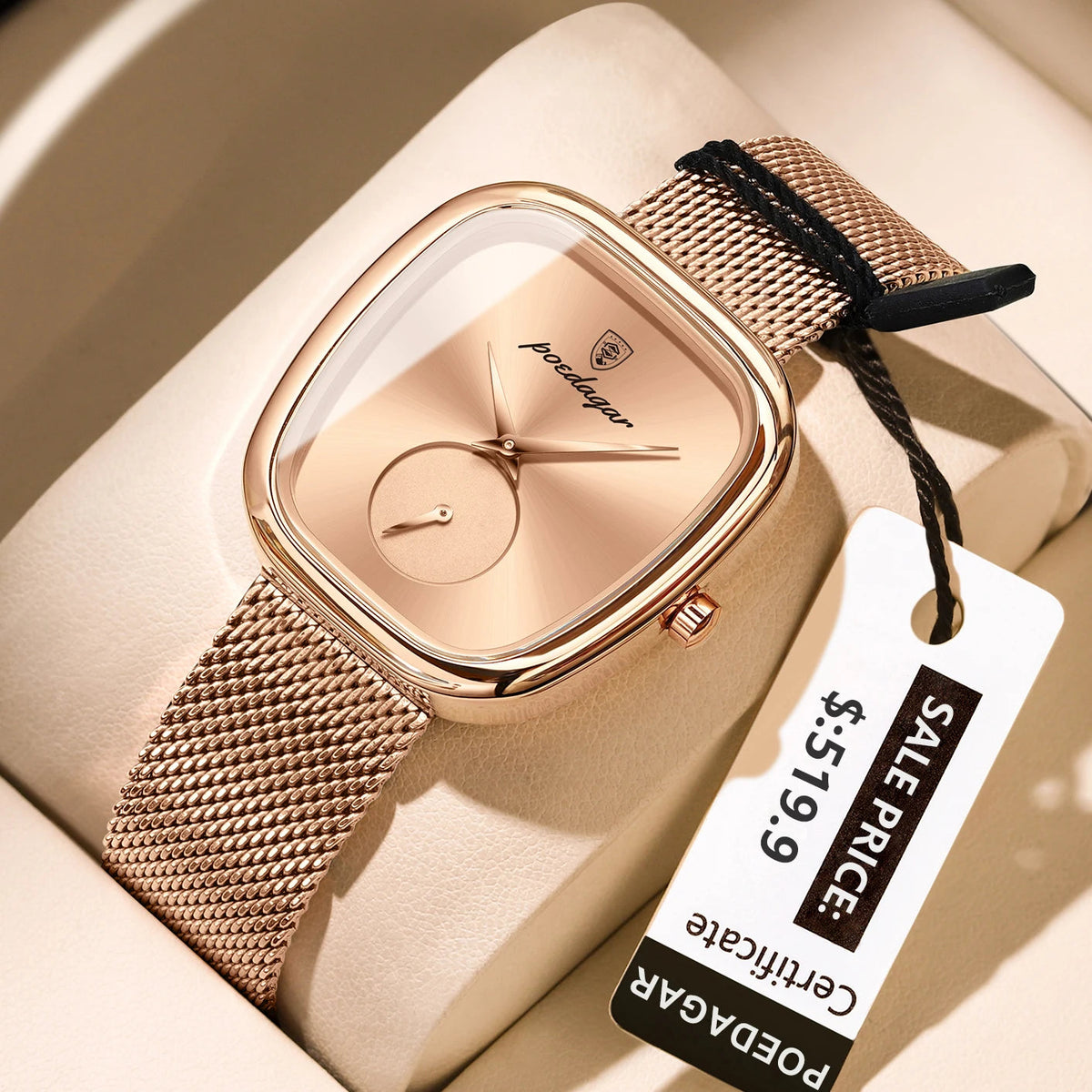 POEDAGAR Luxury Fashion Elegant Ladies Watch Waterproof Watch for Woman Mesh Stainless Steel Quartz Women's Watches Female Reloj Good Vibrations